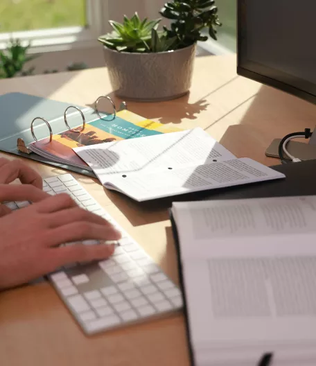 working at a desk 